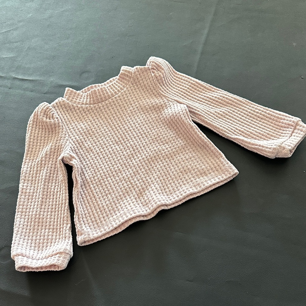 Wonder Nation Light Pink Waffle Knit Sweater